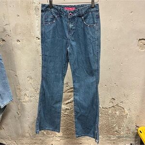 Thalia Sodi Y2K Purple Rhinestone Embellished Low Rise Flare Jeans Girls 16 28